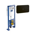 B�ti - support autoportant wc villeroy et boch viconnect avec plaque noir