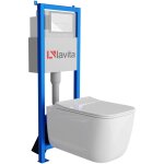 B�ti - support lavita lav 101 � 40 cm + wc shak sans bord + plaque de commande lav 200. 3. 1 blanc kit ...