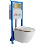 B�ti - support wc 40 cm ? wc suspendu sans bride en c�ramique haut de gamme ? plaque de commande double ...