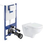 Villeroy&boch - bti - support sol - mur + plaque de dclenchement blanche + cuvette suspendue o. novo ...