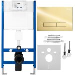 Bti support wc avec plaque de commande type rea h gold