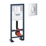 Bati support pour wc rapid sl 1. 13 m x 0. 42 m avec plaque de commande chrome - grohe Bati support pour wc rapid sl 1. 13 m x 0. 42 m avec plaque de commande chrome - grohe