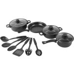 Batterie de cuisine d'ext�rieur en fonte fine, 13 pi�ces, casseroles et spatules, po�les � soupe antiadh�sives ...