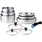 Batterie de cuisine - induction - arthur martin - am0006 - acier inoxydable 18 / 10 - 10 pieces - poigne ...