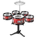 Batterie jazz pour enfants, 5 tambours + cymbales - batterie jouet 46 cm