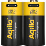 Batterie li - ion aqilla, cr123a, usb - c, 3 v, pack de 2