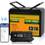 Eco - worthy - batterie lithium 12v 100ah bluetooth lifepo4 + 12v 20a / 24v 10a chargeur de batterie ... Eco - worthy - batterie lithium 12v 100ah bluetooth lifepo4 + 12v 20a / 24v 10a chargeur de batterie ...