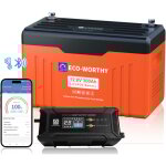 Eco - worthy - batterie lithium 12v 300ah bluetooth lifepo4 + 12v 20a / 24v 10a chargeur de batterie ...