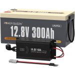 Batterie lithium 12v300ah 3840wh rechargeable lifepo4 + 14, 6v 40a chargeur de batterie au lithium power ...