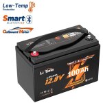 Batterie lithium lifepo4 12v 100ah obm, bluetooth, bms 100a, max. 15000 cycles, idal pour moteur hors ...