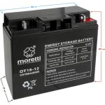 Batterie de tondeuse � gazon moretti (gel) ot 12v / 18ah