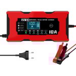 Batterie voitures 10a12v?chargeur de batterie intelligent lifepo4 protection multiple de moto recharge, ...