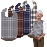 Bavettes pour adultes, lot de 4 bavettes pour personnes �g�es, prot�ge - v�tements r�utilisables avec ...