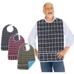 Bavoir adulte, lot de 3 bavoirs imperm�ables pour adultes avec boutons - pression et bavettes garde - ...