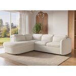 Canapé d'angle convertible avec coffre de rangement en tissu Canapé d'angle convertible avec coffre de rangement en tissu