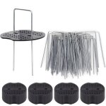 Bazywtyh - 50 piquets de jardin avec rondelles, piquets de fixation en acier galvanisé pour baches agraphes ... Bazywtyh - 50 piquets de jardin avec rondelles, piquets de fixation en acier galvanisé pour baches agraphes ...