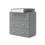 Commode � langer b�b� gris table � langer matelas � langer amovible 80x71, 8x90cm 3 tiroirs mia