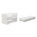 Bb - loisir - lit bb 120x60cm blanc avec tiroir dalya lit  barreaux amovible