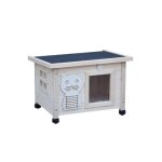 Bb - loisir - maison pour chat niche avec toit pliable pour exterieur et interieur 53x45x43cm filix natur ...