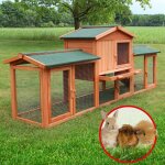 Bb - loisir - cage clapier enclos lapin 203 x 53 x 85, 5 cm petits animaux modele xxl 040