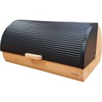 Briebe - bb1162 boîte à pain en bois de bambou couvercle coulissant, bread box conserver painen noir Briebe - bb1162 boîte à pain en bois de bambou couvercle coulissant, bread box conserver painen noir