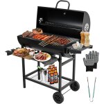Bbq chariot de barbecue, grill xxl � charbon avec couvercle, thermom�tre, tiroir � cendres, gants anti ...