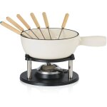 Service à fondue à 9 pièces en fonte pour 6 personnes, 2 l, émaillé, avec brûleur et fourchettes - bbq ... Service à fondue à 9 pièces en fonte pour 6 personnes, 2 l, émaillé, avec brûleur et fourchettes - bbq ...