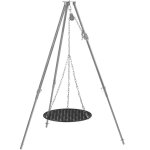 Bbq - toro tr�pied avec grille en fonte � 54 cm, 112?178 cm, pour barbecue suspendu et feu de camp