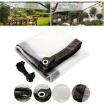 Bche transparente illets - 1 x 2m - bche polythylne impermable - rsistante aux intempries - pour terrasses, ...