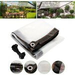 Bche transparente illets - 1 x 2m - bche polythylne impermable - rsistante aux intempries - pour terrasses, ...