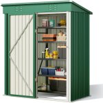 Bealife - abri de jardin en metal 162 x 95 x 182 cm cabanon marron sur terrain