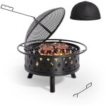 Bealife brasero extérieur rond grille de protection pare - étincelles acier poêle à bois jardin tisonnier ... Bealife brasero extérieur rond grille de protection pare - étincelles acier poêle à bois jardin tisonnier ...