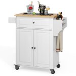 Bealife desserte de cuisine  roulettes 3 niveaux meuble de rangement mobiles avec placard tiroir porte ...