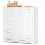 Bealife - meuble rangement salle de bain imperméable à l'humidité armoire bas moderne 80cm avec 2 portes ... Bealife - meuble rangement salle de bain imperméable à l'humidité armoire bas moderne 80cm avec 2 portes ...