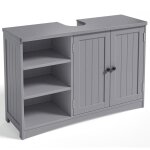 Bealife meuble sous vasque / lavabo salle de bain rangement sur pied 2 portes 3 tages ouverts tagres ...