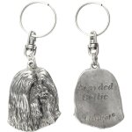 Bearded collie, highland collie - porte - cls chien plaqu argent, dcoration de sac, pendentif sac ...