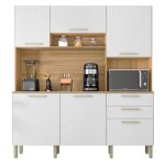 Beaux meubles pas chers - buffet de cuisine 6 portes 2 tiroirs ch�ne et blanc l 180. 2 h 198 p 38. 8 ...