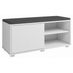 Beaux meubles pas chers - meuble d'entre meuble bout de lit 1 porte 4 niches blanc l 90 h 42. 5 p 35 ...