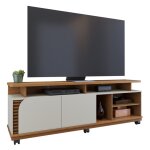 Beaux meubles pas chers - meuble tv 75 pouces chne et blanc 2 portes 9 niches l 180 h 62 p 39. 3 cm