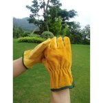 Bebusingoto 1 paire de gants de travail en peau de vache, gants de protection du travail en plein air ...