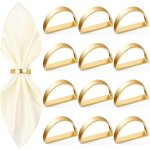 Bebusingoto lot de 12 ronds de serviette dor�s, boucles demi - rondes en m�tal dor�, ronds de serviette ...