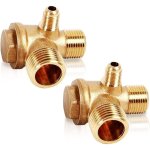 Bebusingoto 2 pcs clapet anti retour compresseur, 3 ports compresseur d'air clapet anti retour 20�19�10mm ...