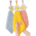 Bebusingoto lot de 3 essuie - mains en chenille, essuie - mains de cuisine, essuie - mains � suspendre ...