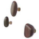 Bebusingoto lot de 3 galets cr�atifs crochets en bois massif entr�e porche vestiaire tenture murale pat�res ...