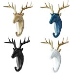 Bebusingoto 4 pi�ces t�te de cerf d�coration murale moderne r�sine animal crochet cadeau cr�atif maison ...