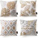 Bebusingoto 4pack new living series caf couleur taie d'oreiller dcorative housse de coussin 18 x 18 ...