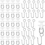 Bebusingoto 60 pcs rail de rideau rail blanc coulisseau de rideau en plastique poulie avec 60 crochets ...