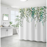 Bebusingoto aquarelle botanique feuilles vertes rideau de douche plantes branche bouquet motif floral ...