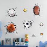 Bebusingoto ballons de sport stickers muraux vinyle diy basketball rugby baseball football d�coration ...