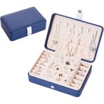 Bebusingoto bo�te � bijoux, rangement de bijoux � deux niveaux, portable pour ranger vos bagues, boucles ...